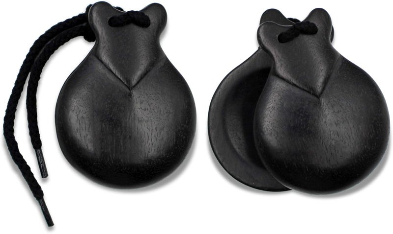 Jale Professional Flamenco Spanish Castanets - Ebony Wood, Black Finish, Authentic Sound, Made in Spain for Performances & Advanced Dancers - Image 1